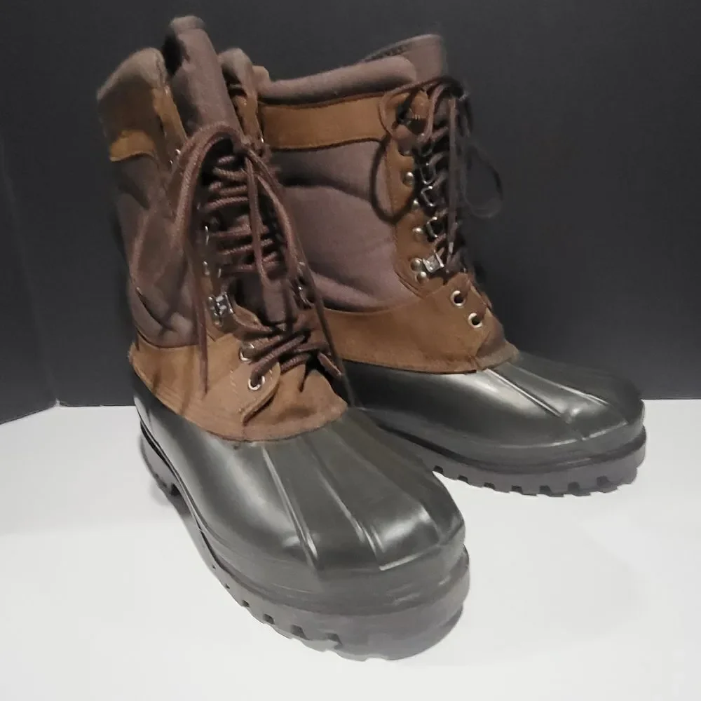 Eddie Bauer Men's Green & Brown Winter Snow Boots